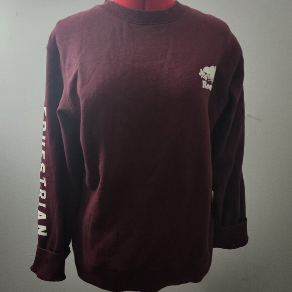 Roots Equestrian Burgundy Crew Neck Sweater sz XS - Picture 1 of 1